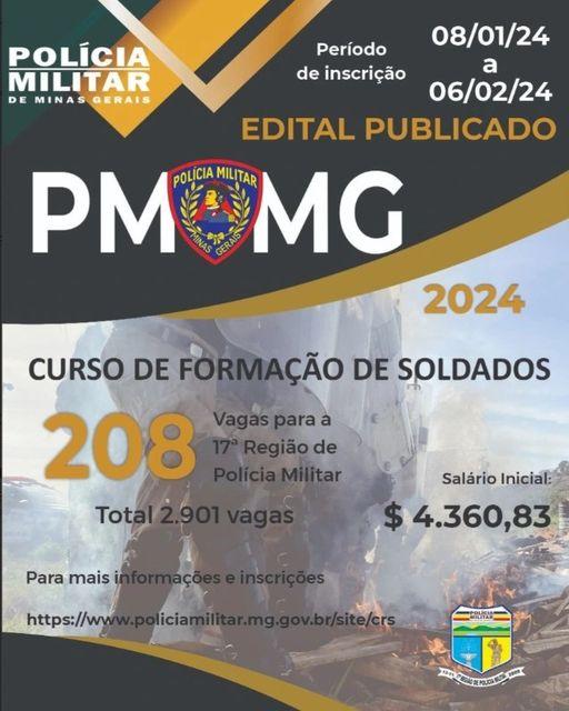 estao abertas as inscricoes para o concurso publico de soldado da policia militar de minas gerais ffb07